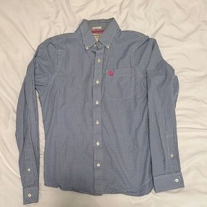 Abercrombie & Fitch Navy Checkered Button Down Shirt